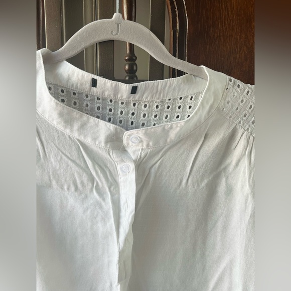 White cap sleeve blouse top - Picture 4 of 9